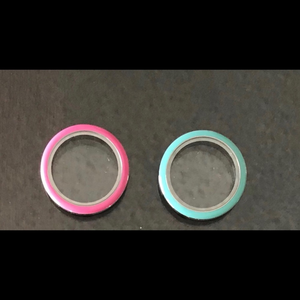 2 Origami Owl large enamel locket faces never worn